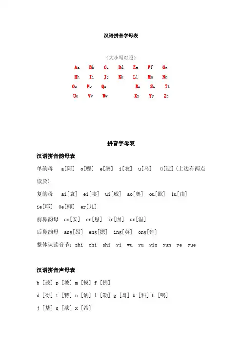 汉语拼音表