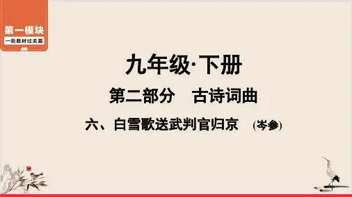 部编版《白雪歌送武判官归京Ppt优秀完美课件