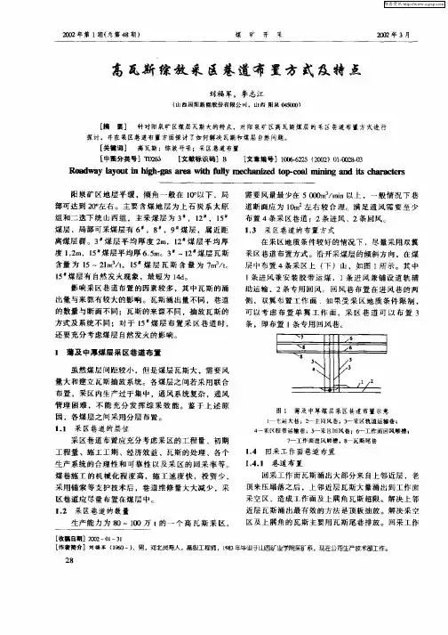 高瓦斯综放采区巷道布置方式及特点