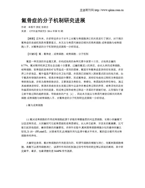 氟骨症的分子机制研究进展