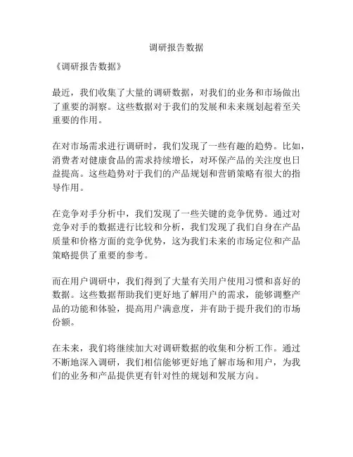 调研报告数据