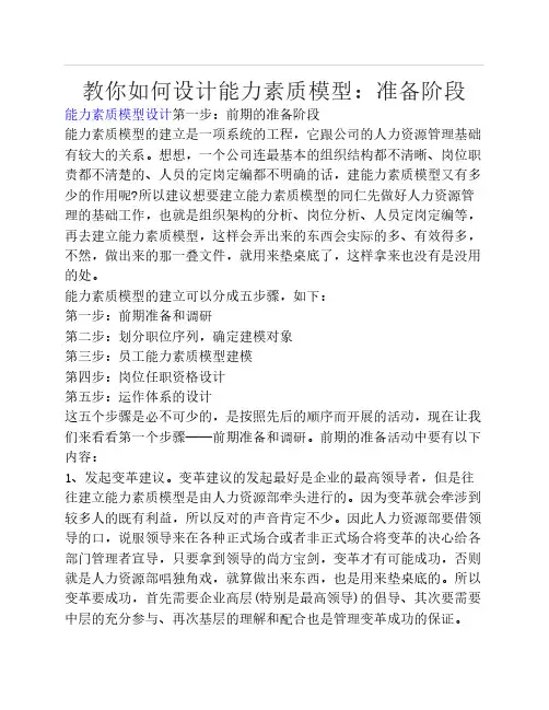 教你如何设计能力素质模型：准备阶段