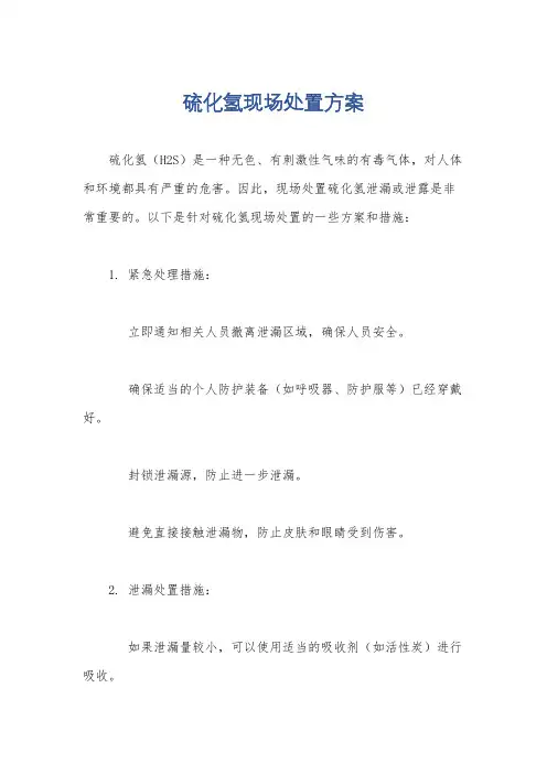 硫化氢现场处置方案