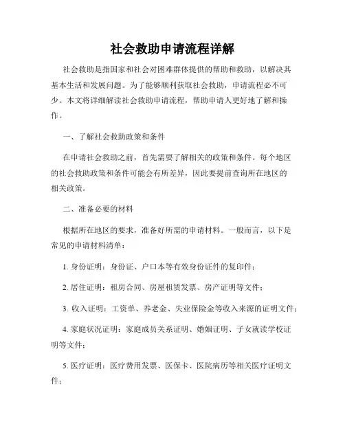 社会救助申请流程详解