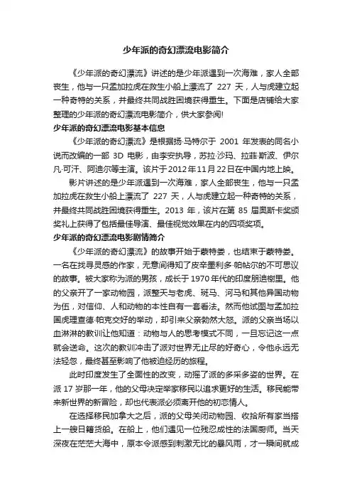 少年派的奇幻漂流电影简介