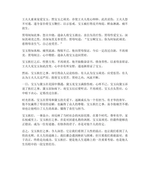 宝玉挨打文言文翻译