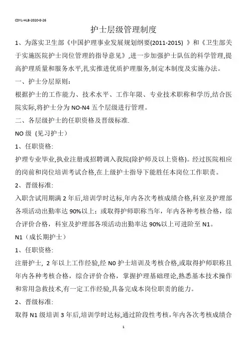 护士层级管理制度