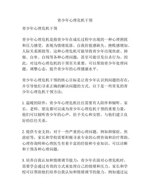 青少年心理危机干预