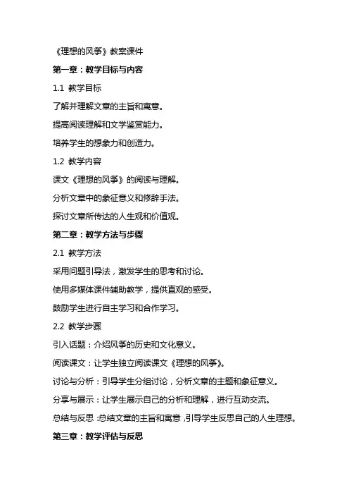 《理想的风筝》教案课件