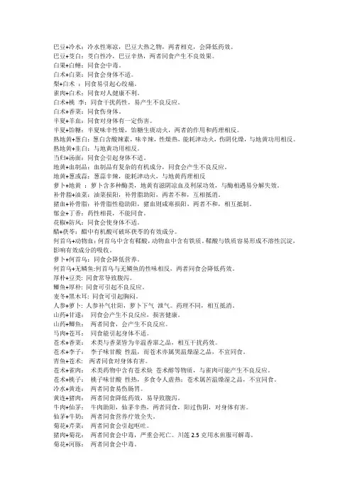 中药用药禁忌