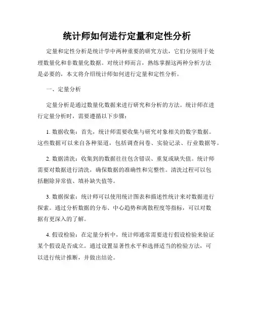 统计师如何进行定量和定性分析