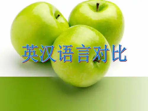 二 英汉语言对比