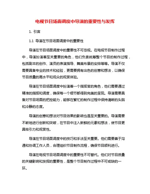 电视节目场面调度中导演的重要性与发挥