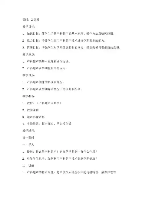 产科超声常识教案设计模板
