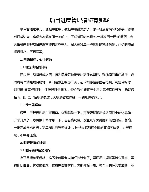 项目进度管理措施有哪些