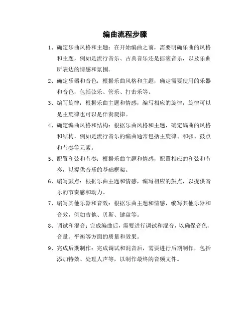 编曲流程步骤