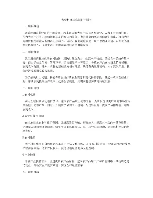 大学村官三农创业计划书