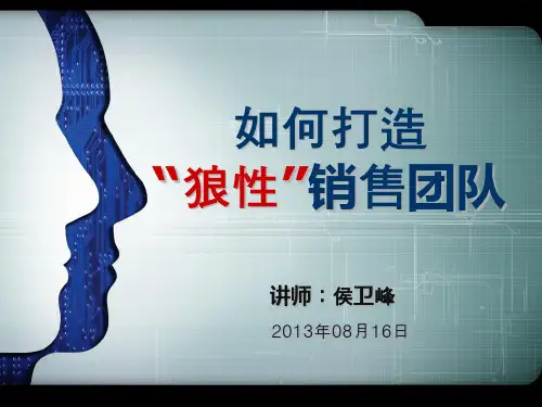 如何打造狼性销售团队(PPT 61页)