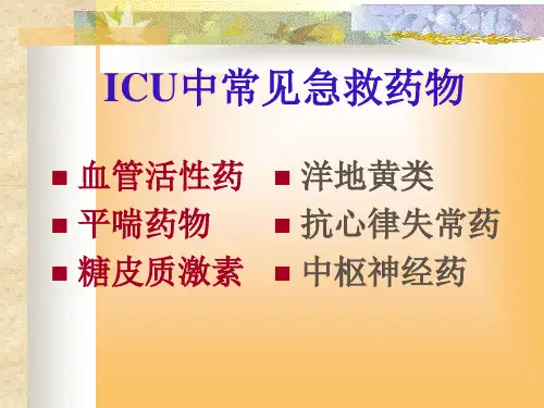 icu常用药物使用ppt课件