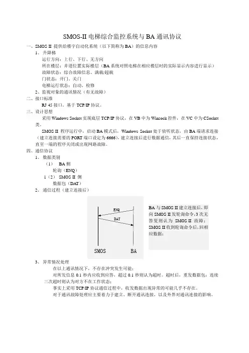 SMOS-II电梯综合监控系统与BA通讯协议