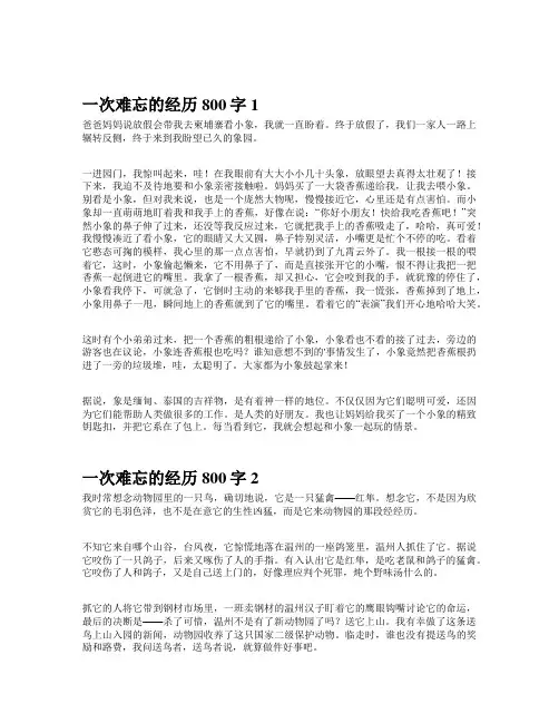 一次难忘的经历800字