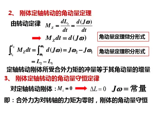 定轴转动的角动量定理 角动量守恒定律