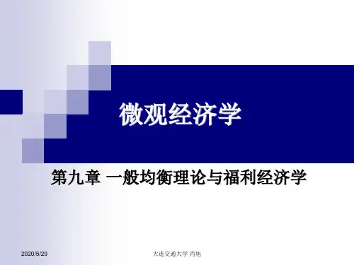 微观经济学第九章一般均衡理论与福利经济学