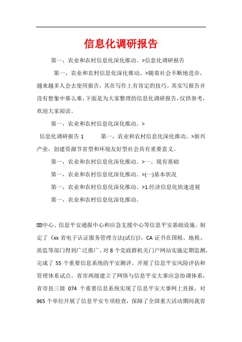 信息化调研报告