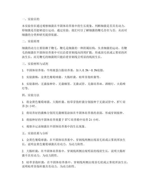 半固体细菌动力实验报告