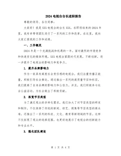 2024电视台台长述职报告