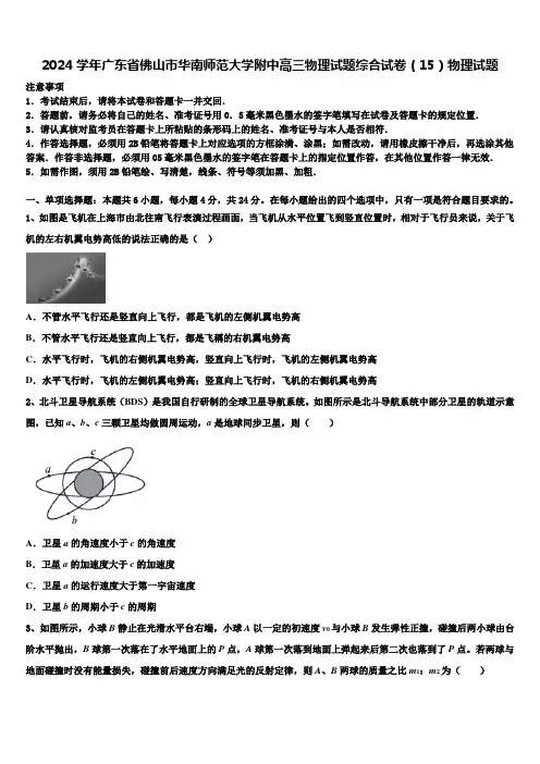 2024学年广东省佛山市华南师范大学附中高三物理试题综合试卷(15)物理试题