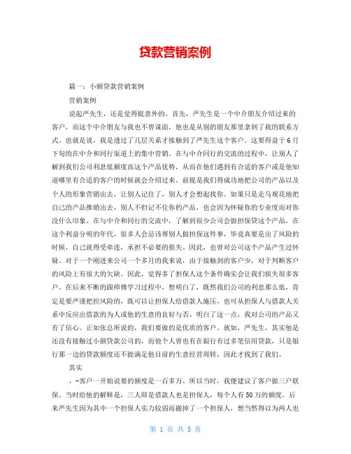 贷款营销案例