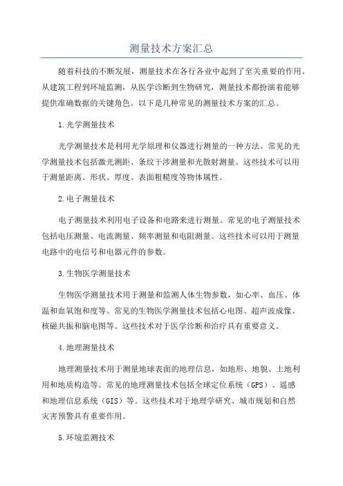 测量技术方案汇总