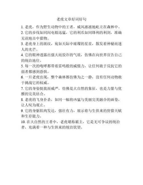 老虎文章好词好句