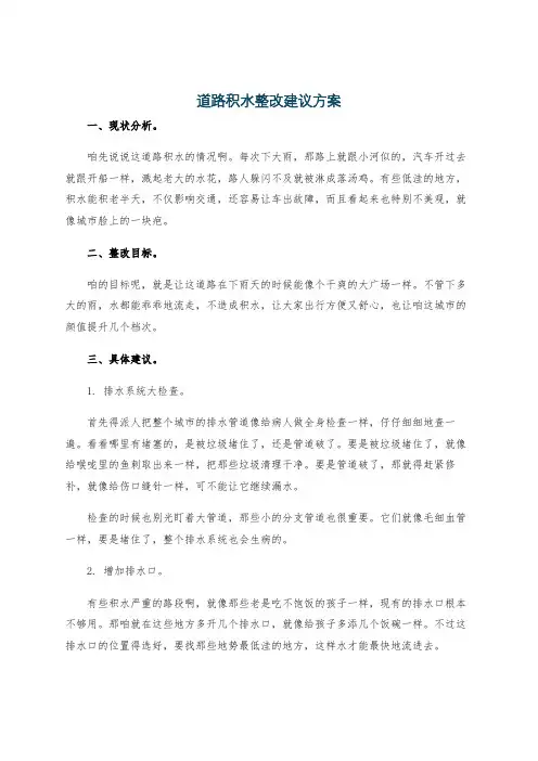 道路积水整改建议方案