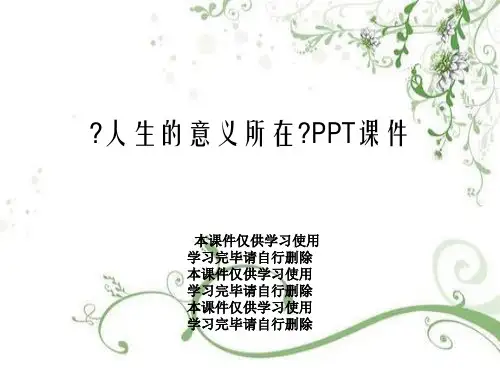 《人生的意义所在》PPT课件