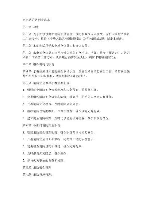 水电站消防制度范本