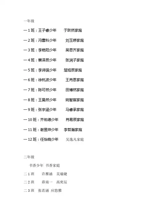 2019.5读书节书香少年、书香家庭