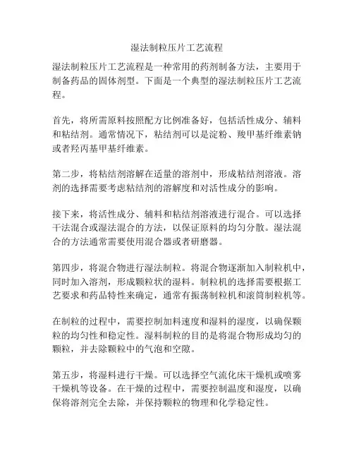 湿法制粒压片工艺流程