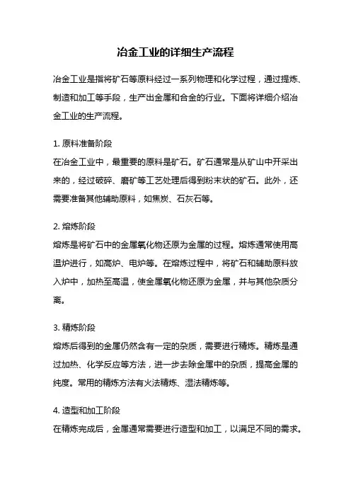 冶金工业的详细生产流程
