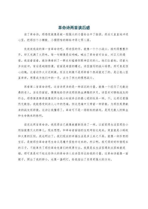 革命诗两首读后感