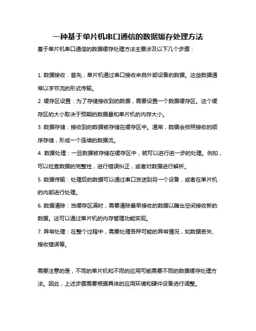 一种基于单片机串口通信的数据缓存处理方法