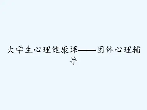 大学生心理健康课——团体心理辅导