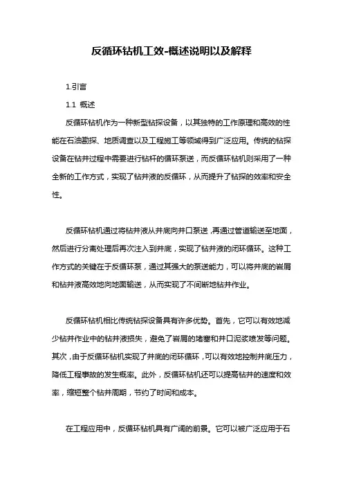反循环钻机工效-概述说明以及解释