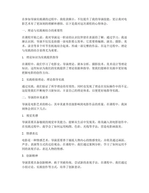 导演实践课心得体会