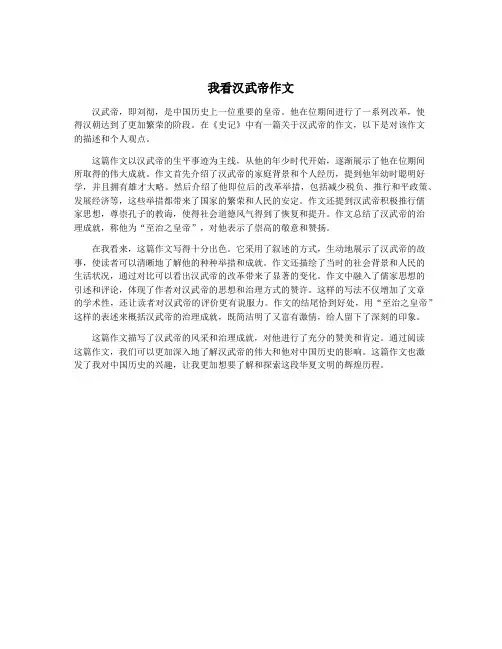我看汉武帝作文