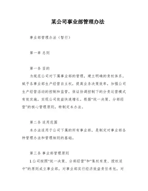 某公司事业部管理办法