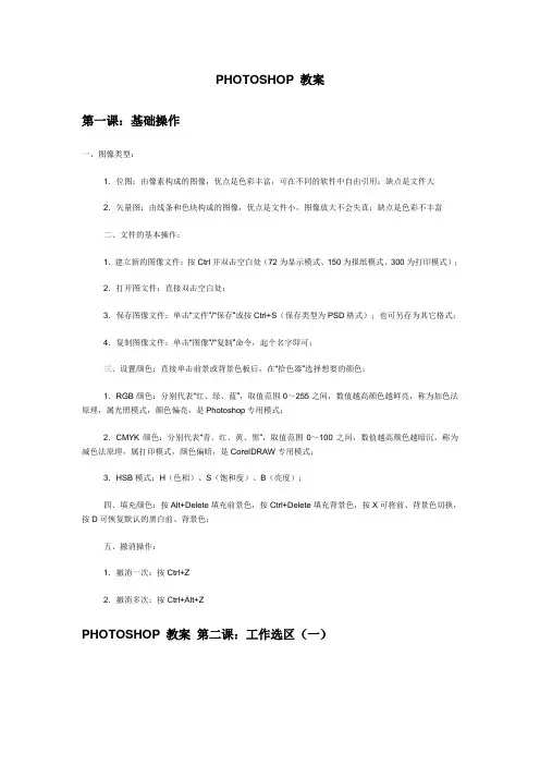 PHOTOSHOP 精讲教案