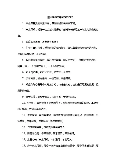 阳光明媚未来可期的句子