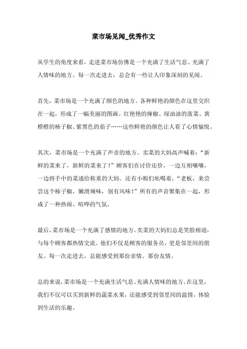 菜市场见闻优秀作文